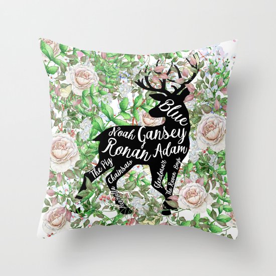 Raven Boys Names Throw Pillow