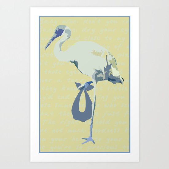 Baby Mine - cornflower blue/canary yellow Art Print