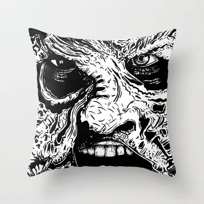 Chainsaw Face Throw Pillow