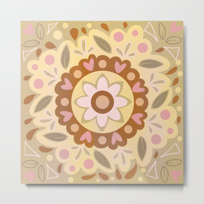 Mandala flower pattern Metal Print
