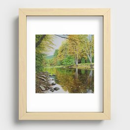 Autumn river Recessed Framed Print