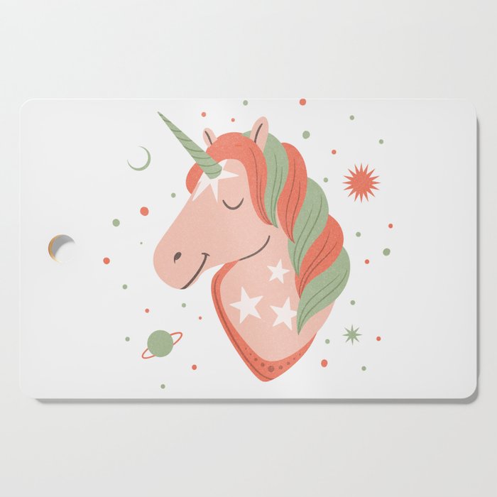 cute calm unicorn Cutting Board