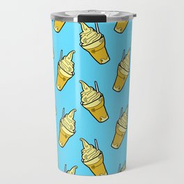 Sweet Little Pineapple Floats on Blue Travel Mug