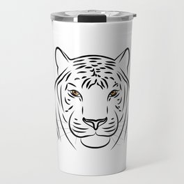 Hand-drawn portrait of a tiger head Travel Mug