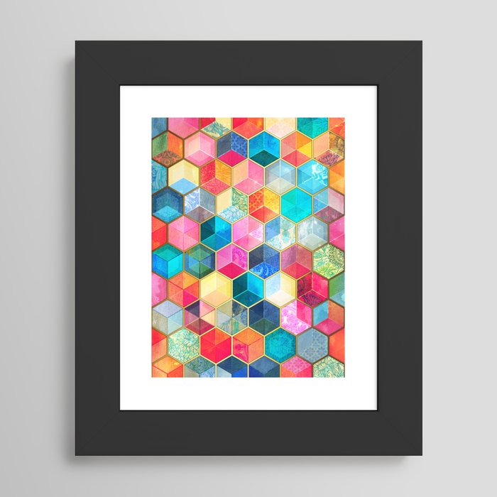 Society6 ケース Crystal Bohemian Honeycomb Cubes - colorful Crystal Bohemian Honeycomb Cubes - colorful hexagon pattern
