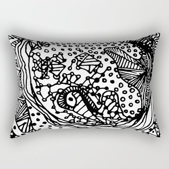 Full Moon Love - BW Rectangular Pillow