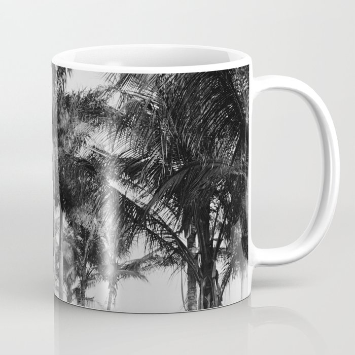 Florida Royal Palm Trees Black & White Photograph Coffee Mug