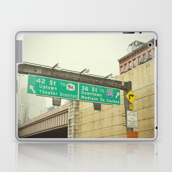 Arriving in New York | Highway signs Laptop & iPad Skin