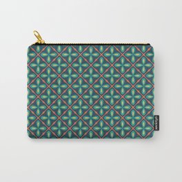 Geometric pattern no.4 with blue and yellow flowers in a orange triangle Carry-All Pouch