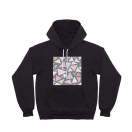 Geometrical pink gold coral ivory blue green triangles Hoody
