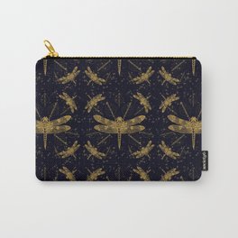 Golden dragonfly pattern - dark Carry-All Pouch