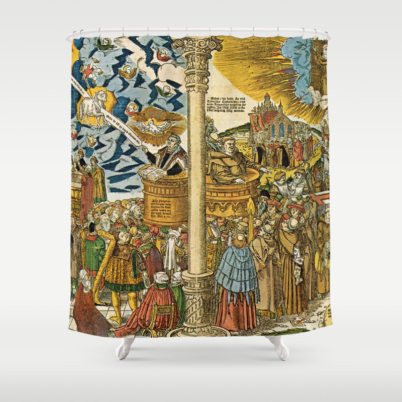 Die Wahre Religion Christi Und Die Falsche Lehre Des Antichristen Shower Curtain By Chateau Partay Society6
