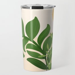 Greenery and Sunlight Botanical Still Life Travel Mug