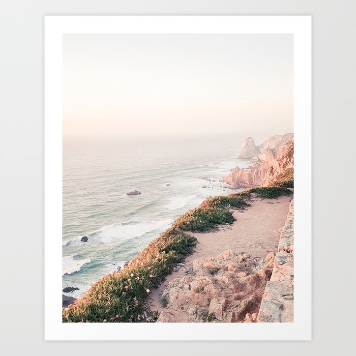 Portugal Coast Ocean Sunset Art Print