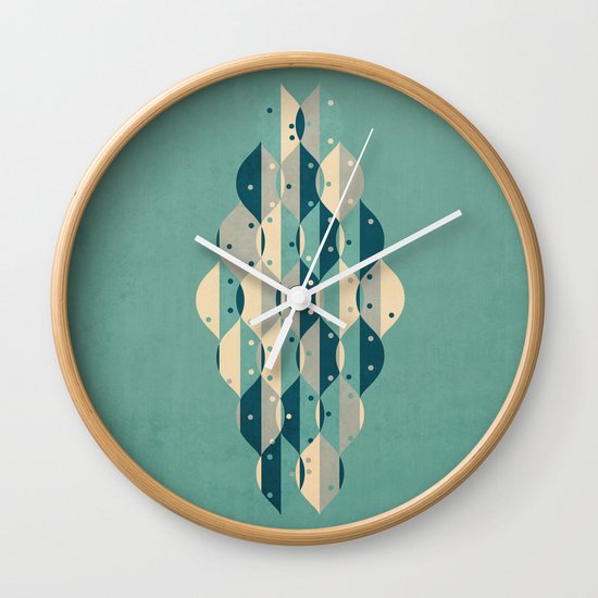 50's floral pattern IV Wall Clock