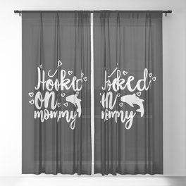 Hooked On Mommy Cute Fishing Kids Sheer Curtain