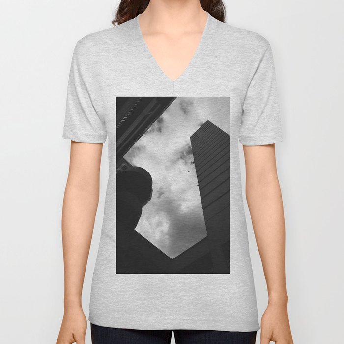 Soaring heights || black and white architecture photography || SINGAPORE V Neck T Shirt
