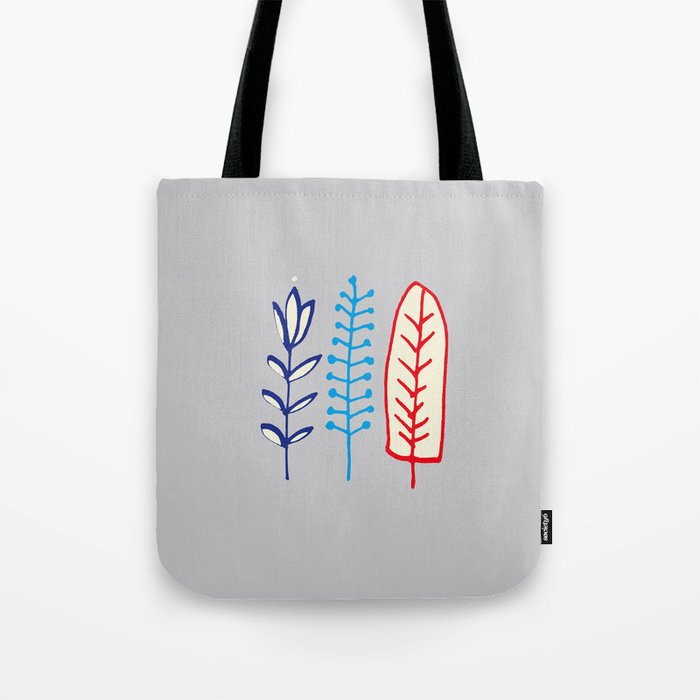 Fall and winter leaves gray Tote Bag