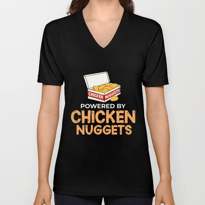 Chicken Nugget Vegan Nuggs Fries Sauce V Neck T Shirt