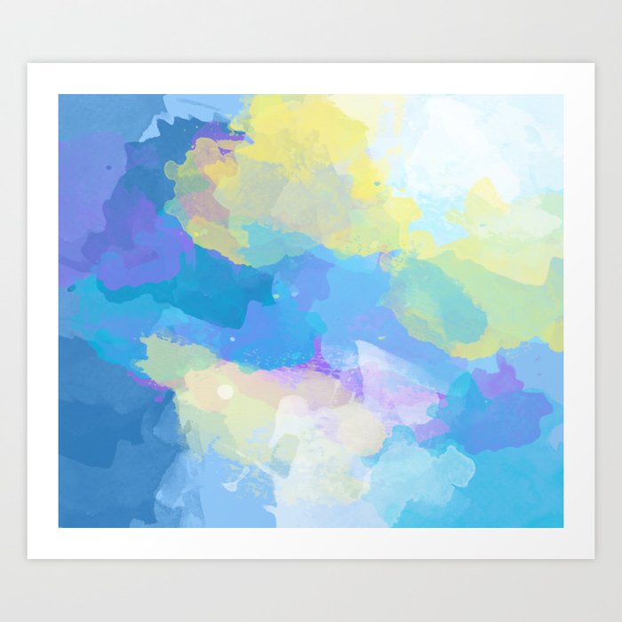Colorful Abstract - blue, pattern, clouds, sky Art Print