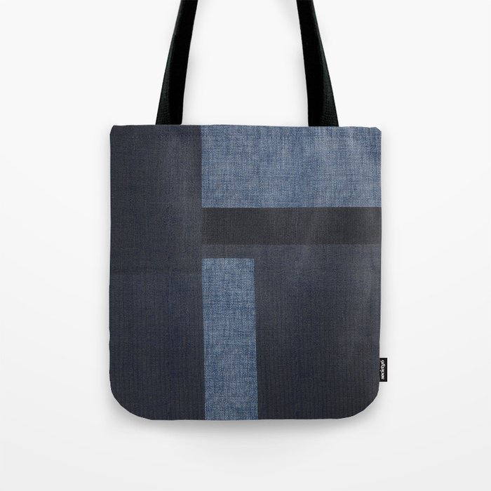 Blue Denim Blocks Tote Bag