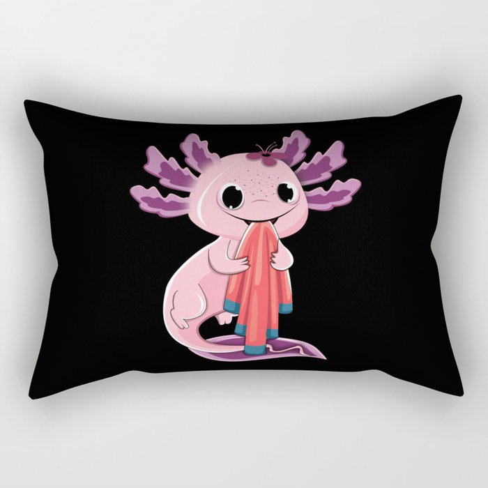 Bite Biting Walking Fish Cartoon Cute Axolotl Rectangular Pillow
