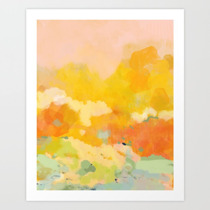 Abstract Spring Sun Art Print By Lalunetricotee Society6