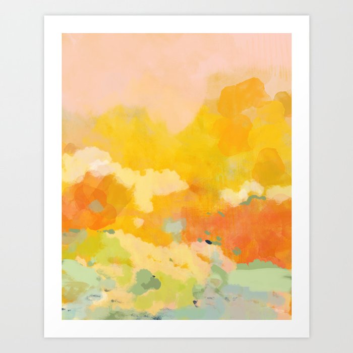 abstract spring sun Art Print