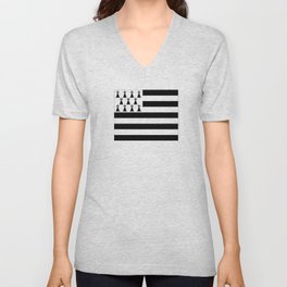 Flag of brittany V Neck T Shirt