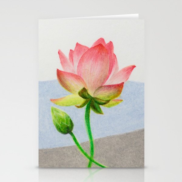 Blooming peach lotus 1 Stationery Cards