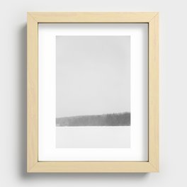 Frozen lake with trees in winter Recessed Framed Print