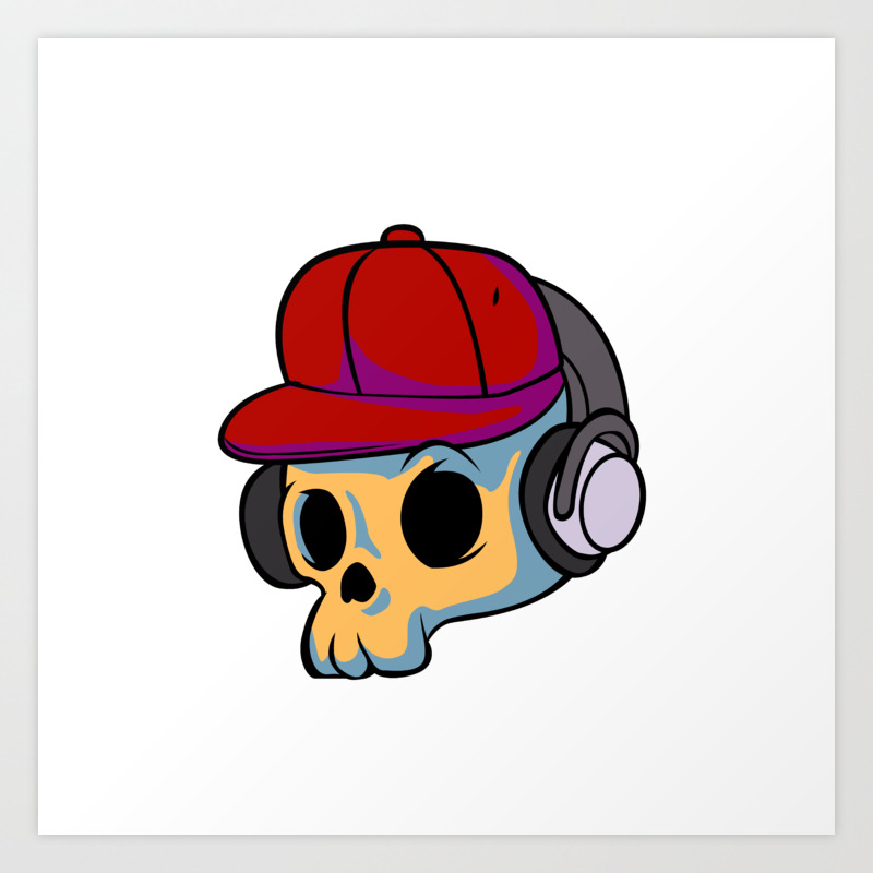 earphones with skull logo