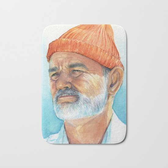 Bill Murray as Steve Zissou Portrait Art Bath Mat
