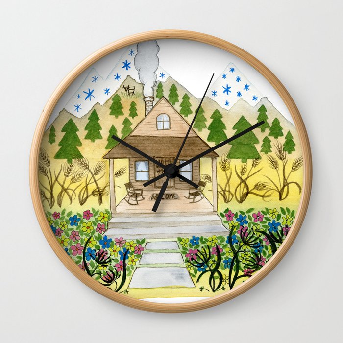 Welcome Cabin Wall Clock