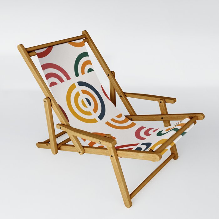 Mid century multicolor retro shapes 2 Sling Chair