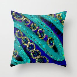 Glittery Low Poly Abstract Geometric Art Throw Pillow