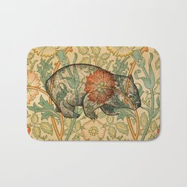 Ode to a Wombat Bath Mat | Animalprint, Wombat, Dgrossetti, Graphicdesign, Pattern, Megansteer, Homedecor, Victorian, Morrisprint, Yellow 