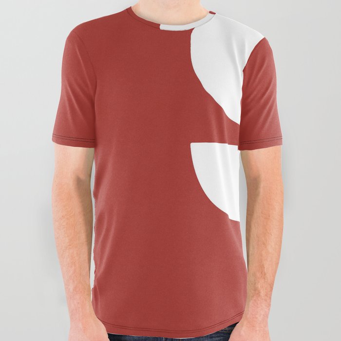 s (White & Maroon Letter) All Over Graphic Tee