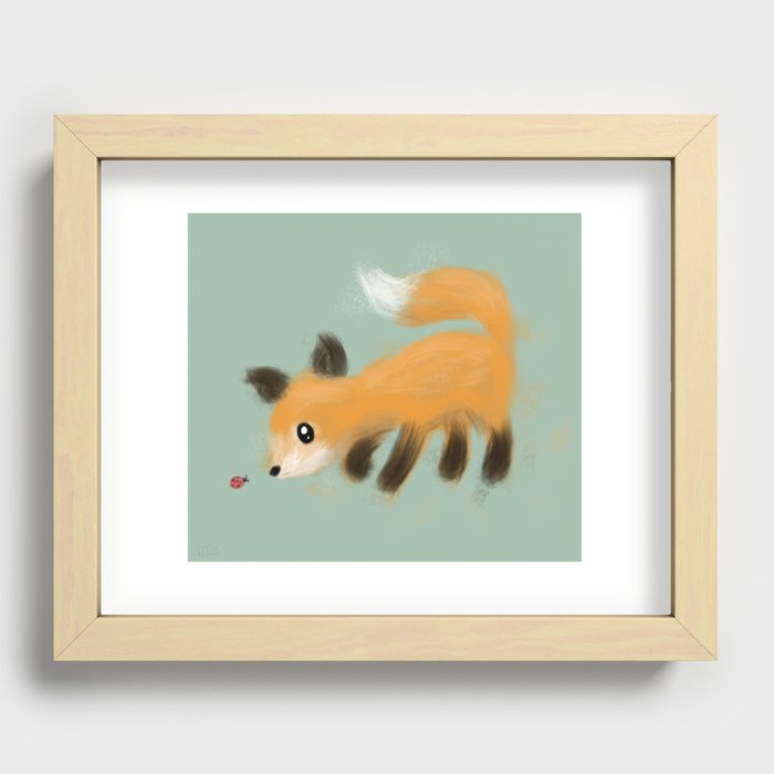 Cute Fall Fox Recessed Framed Print