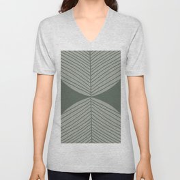 Minimal Tropical Jungle Leaf V Neck T Shirt