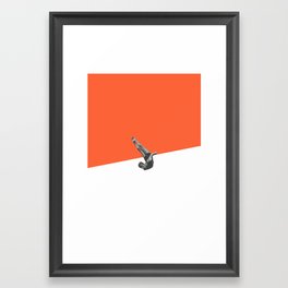 Diver (orange) Framed Art Print
