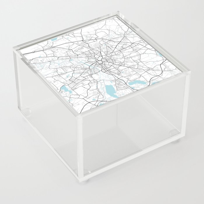 Leipzig City Map of Saxony, Germany - Circle Acrylic Box