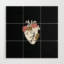 Flowers on my Heart Wood Wall Art