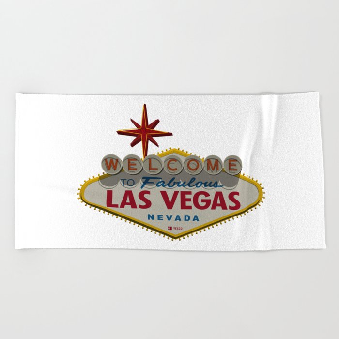 Famous Welcome To Las Vegas Sign Beach Towel By Purspektiv Society6 Welcome To Las Vegas Sign Beach Towel