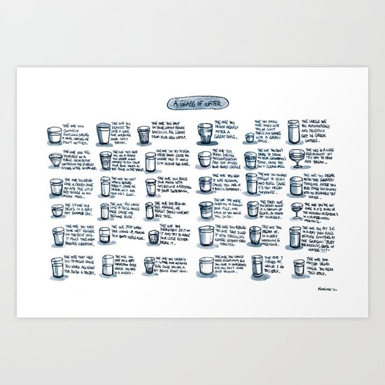 A glass of water Art Print