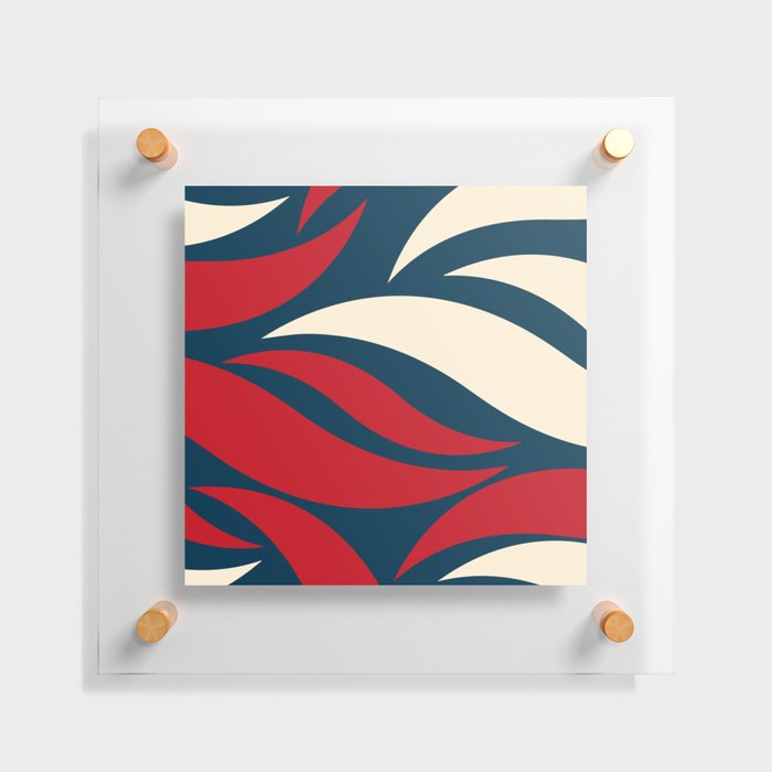 Luxury abstract ocean waves minimal pattern - Papaya Whip and Lava Floating Acrylic Print
