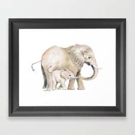 Mom and Baby Elephant 2 Framed Art Print