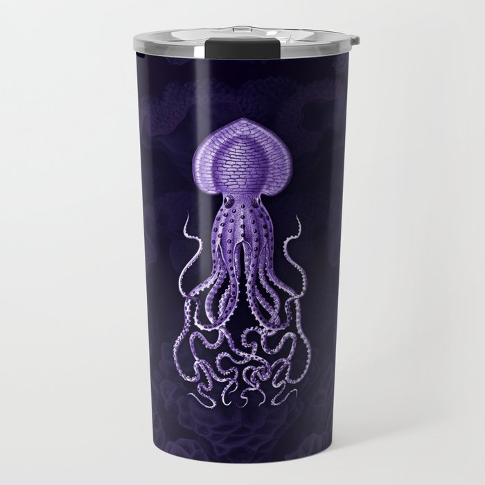 Squid1 (Purple, Square) Travel Mug