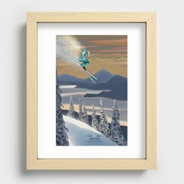 Ski Silver Star Recessed Framed Print