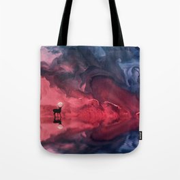 Deer Moon Abstract Art Tote Bag